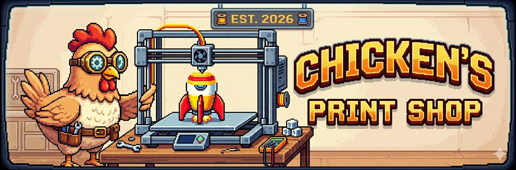 Chicken's Print Shop Banner
